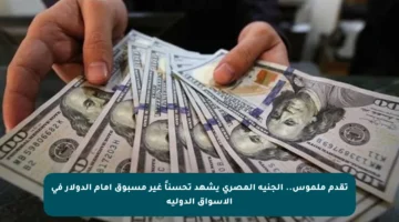تقدم ملموس.. الجنيه المصري يشهد تحسناً غير مسبوق أمام الدولار في الأسواق الدولية